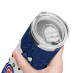 customized chicago cubs hello kitty blue black skinny tumbler best selling.webp