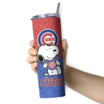 customized chicago cubs snoopy attitude blue skinny tumbler best selling 1.webp