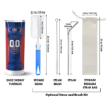 customized chicago cubs stacked diamond blue skinny tumbler best selling.webp