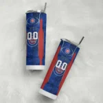 customized chicago cubs stacked diamond blue skinny tumbler best selling.webp
