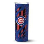 customized chicago cubs star pop blue black skinny tumbler best selling.webp