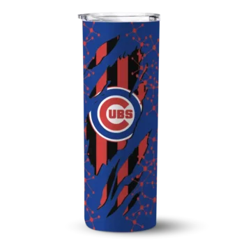 customized chicago cubs star pop blue black skinny tumbler best selling.webp
