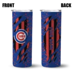 customized chicago cubs star pop blue black skinny tumbler best selling.webp