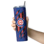 customized chicago cubs star pop blue black skinny tumbler best selling.webp