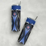 customized chicago cubs superman emblem blue black skinny tumbler best selling.webp