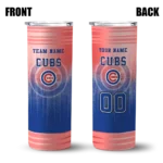 customized chicago cubs swirl texture blue skinny tumbler best selling.webp