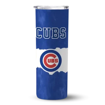 customized chicago cubs torn band blue white skinny tumbler best selling.webp