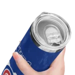customized chicago cubs torn band blue white skinny tumbler best selling.webp