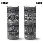 customized chicago white sox chevron v black gray skinny tumbler best selling 1.webp
