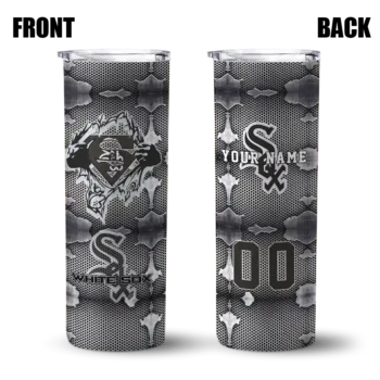 customized chicago white sox chevron v black gray skinny tumbler fashion forward.webp