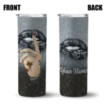 customized chicago white sox sparkle lips black skinny tumbler best selling.webp