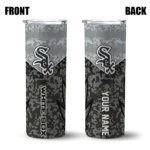 customized chicago white sox spiral burst print black skinny tumbler best selling.webp