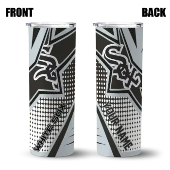 customized chicago white sox web stripes black white skinny tumbler fashion forward.webp