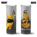 customized chicago white sox winnie the pooh black gray skinny tumbler best selling.webp