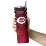 customized cincinnati reds chevron stripes red skinny tumbler best selling 5.webp