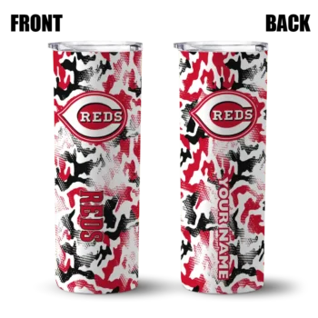 customized cincinnati reds claw marks red white skinny tumbler fashion forward.webp