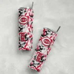 customized cincinnati reds claw marks red white skinny tumbler best selling 1 1.webp
