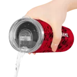 customized cincinnati reds metallic grid red skinny tumbler best selling.webp