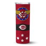 customized cincinnati reds star cluster red skinny tumbler best selling.webp