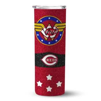 customized cincinnati reds star cluster red skinny tumbler best selling.webp