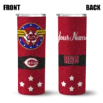 customized cincinnati reds star cluster red skinny tumbler best selling.webp