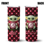 customized cincinnati reds yoda cozy red black skinny tumbler best selling 1.webp