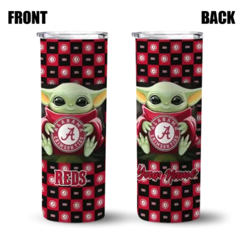 customized cincinnati reds yoda cozy red black skinny tumbler fashion forward.webp