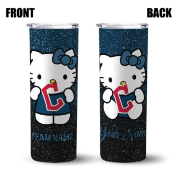 customized cleveland guardians hello kitty navy blue black skinny tumbler fashion forward.webp