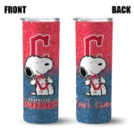 customized cleveland guardians snoopy attitude navy blue skinny tumbler best selling.webp