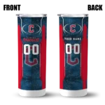 customized cleveland guardians stacked diamond navy blue skinny tumbler best selling 2.webp