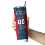 customized cleveland guardians stacked diamond navy blue skinny tumbler best selling 2.webp