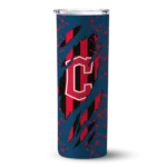customized cleveland guardians star pop navy blue black skinny tumbler best selling.webp