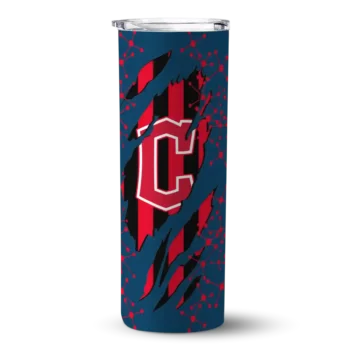 customized cleveland guardians star pop navy blue black skinny tumbler best selling.webp
