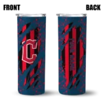 customized cleveland guardians star pop navy blue black skinny tumbler best selling.webp