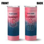 customized cleveland guardians swirl texture navy blue skinny tumbler best selling.webp