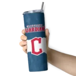 customized cleveland guardians torn band navy blue white skinny tumbler best selling.webp
