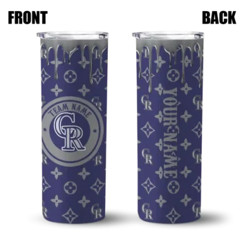 customized colorado rockies camo streak blue skinny tumbler fashion forward.webp