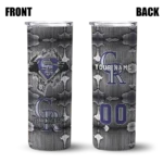 customized colorado rockies chevron v blue gray skinny tumbler best selling.webp
