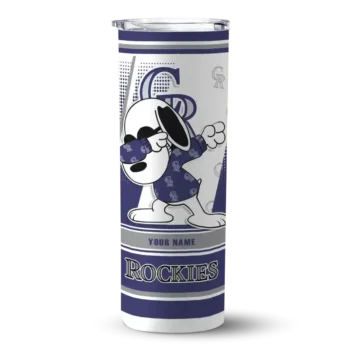 customized colorado rockies snoopy dog blue white skinny tumbler best selling.webp