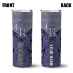 customized colorado rockies spiral burst print blue skinny tumbler best selling.webp