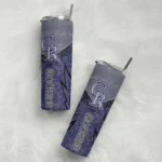 customized colorado rockies spiral burst print blue skinny tumbler best selling.webp