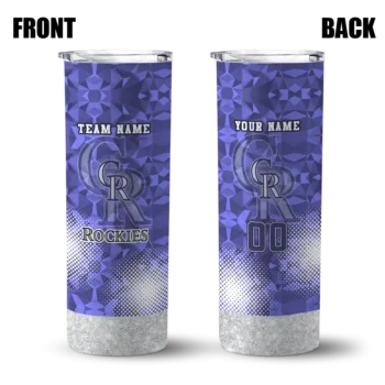 customized colorado rockies starburst tiles blue skinny tumbler fashion forward.webp