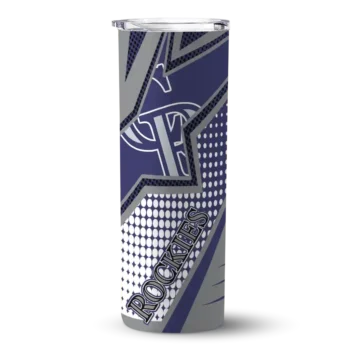 customized colorado rockies web stripes blue white skinny tumbler best selling.webp