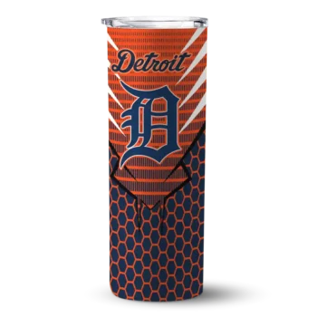 customized detroit tigers chevron stripes navy skinny tumbler best selling.webp