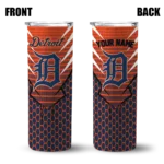 customized detroit tigers chevron stripes navy skinny tumbler best selling.webp