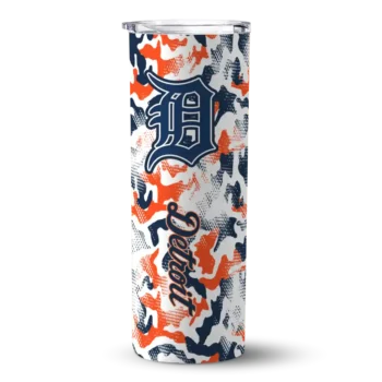 customized detroit tigers claw marks navy white skinny tumbler best selling.webp