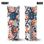 customized detroit tigers claw marks navy white skinny tumbler best selling.webp