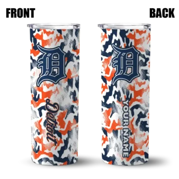 customized detroit tigers claw marks navy white skinny tumbler fashion forward.webp