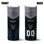 customized detroit tigers hexagon honeycomb navy black skinny tumbler best selling.webp