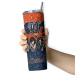customized detroit tigers kiss band orange skinny tumbler best selling.webp